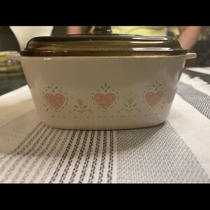 Vintage “Forever Yours” Corning ware Casserole Dish with Lid